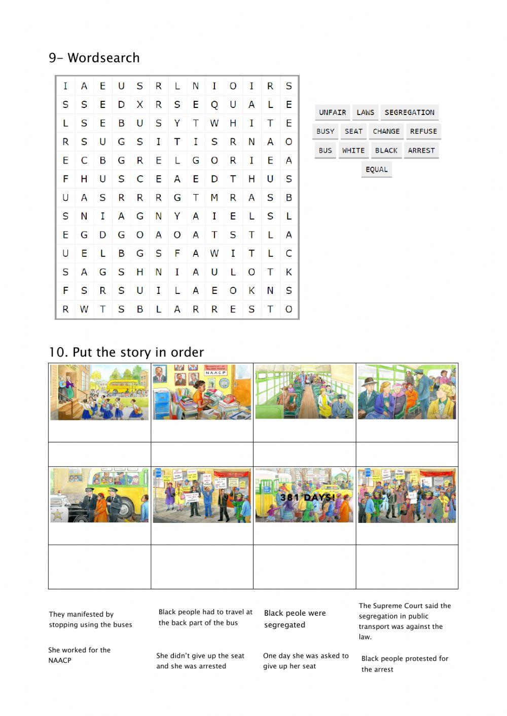 Cuestionario Rosa Parks