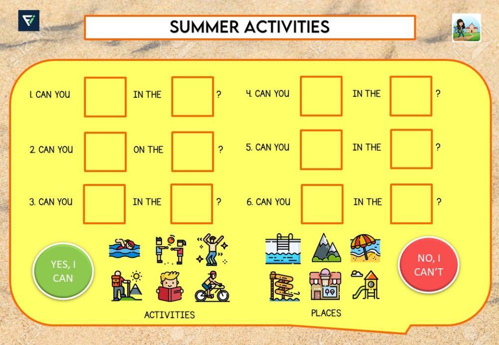 Listening and Speaking: Summer activities