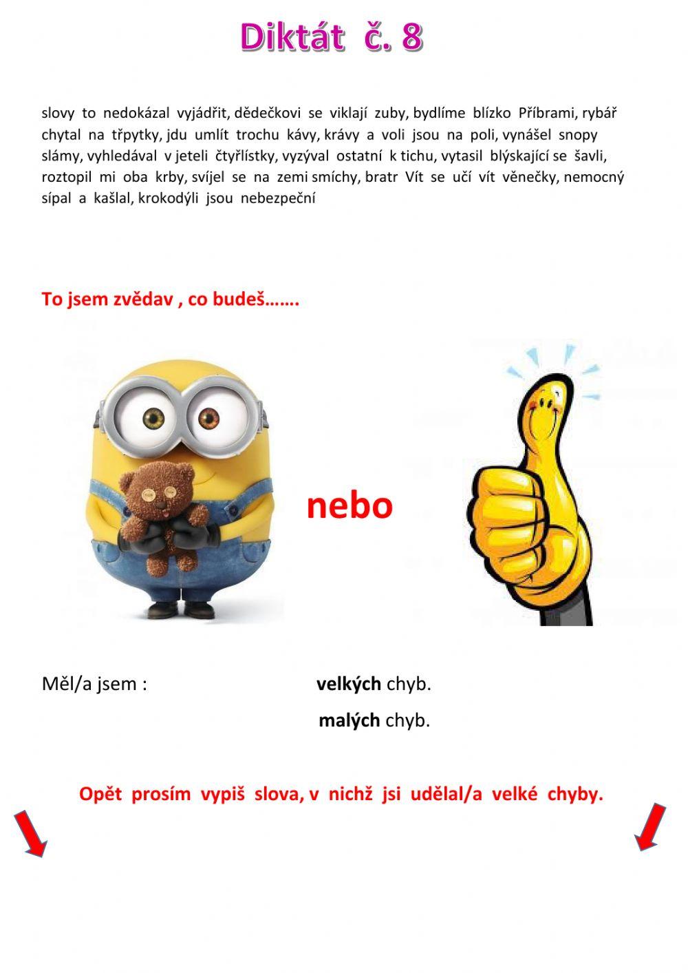 Diktát č.8 správné znění