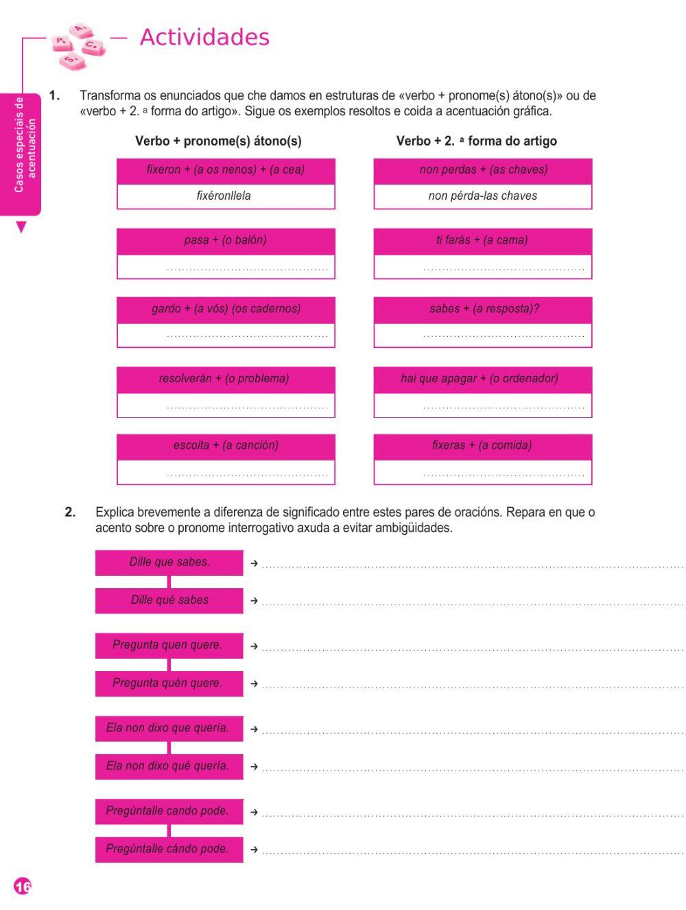 Casos especiais de acentuación