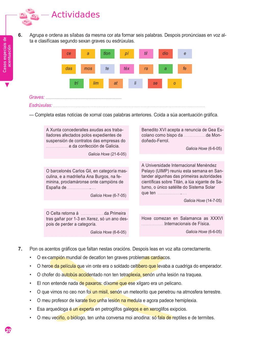 Casos especiais de acentuación
