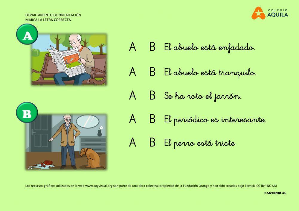 Marca la letra correcta