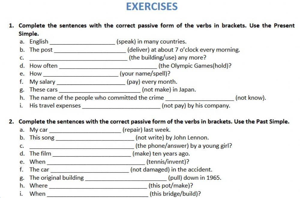 Passive Voice (Simple Present & Simple Past)