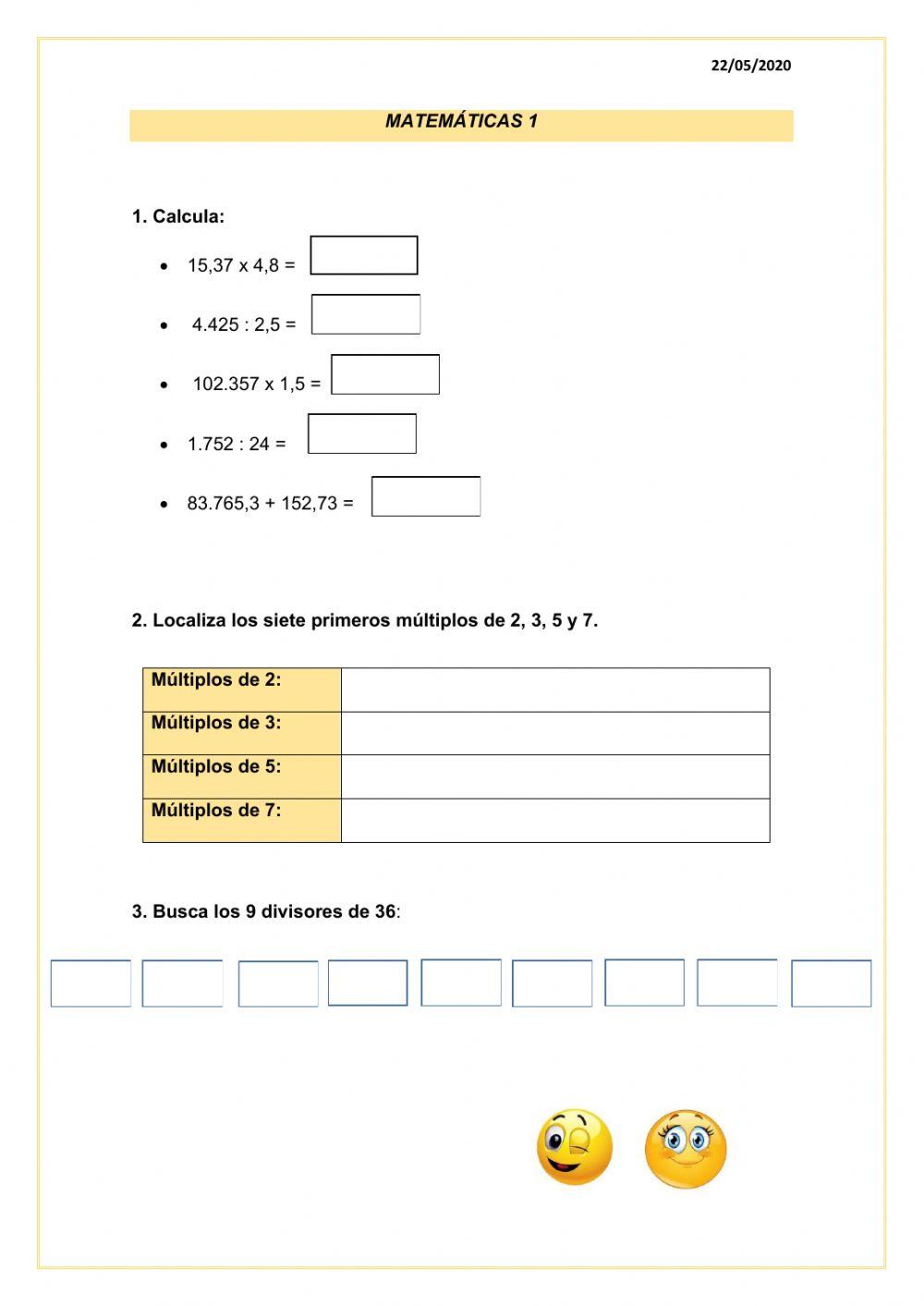 Matemáticas 1. cálculo