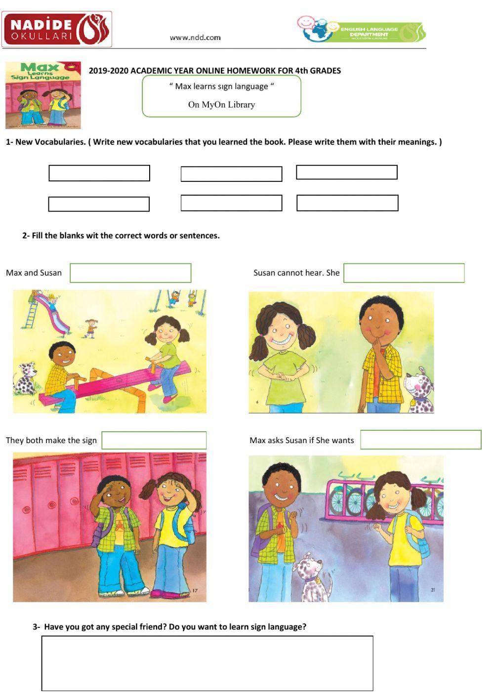 MyOn Worksheet