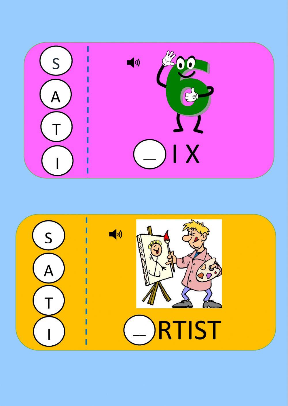 Phonics revision a,s,t, i