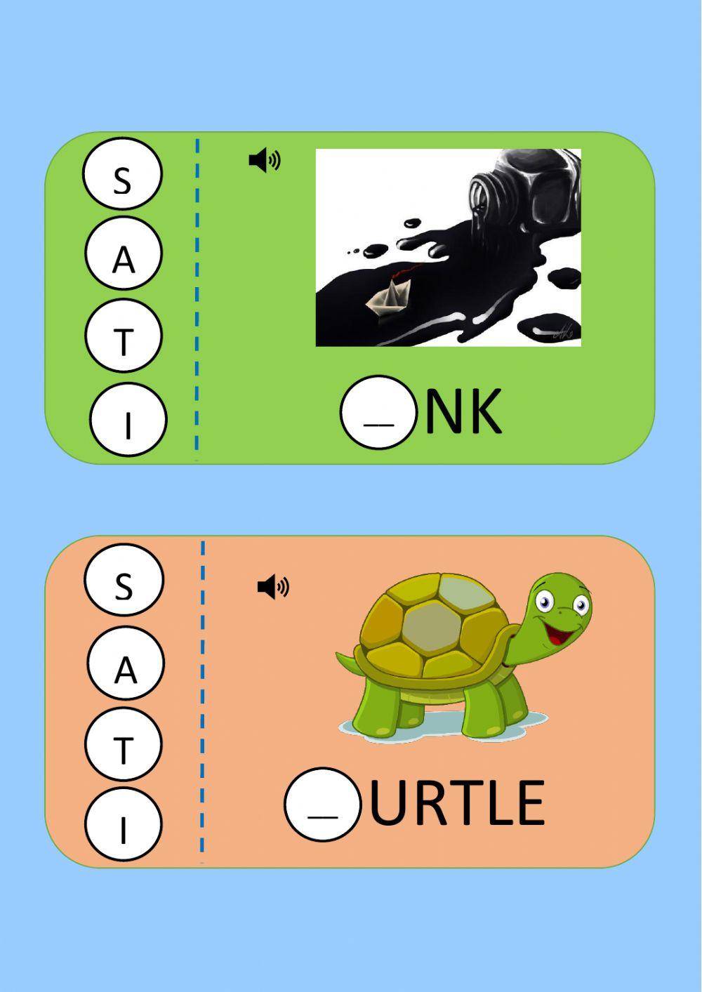 Phonics revision a,s,t, i
