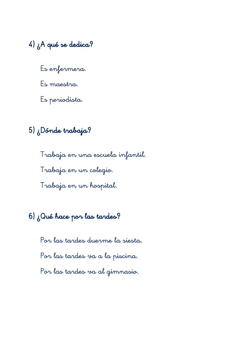 Comprensión lectora. MI MADRE