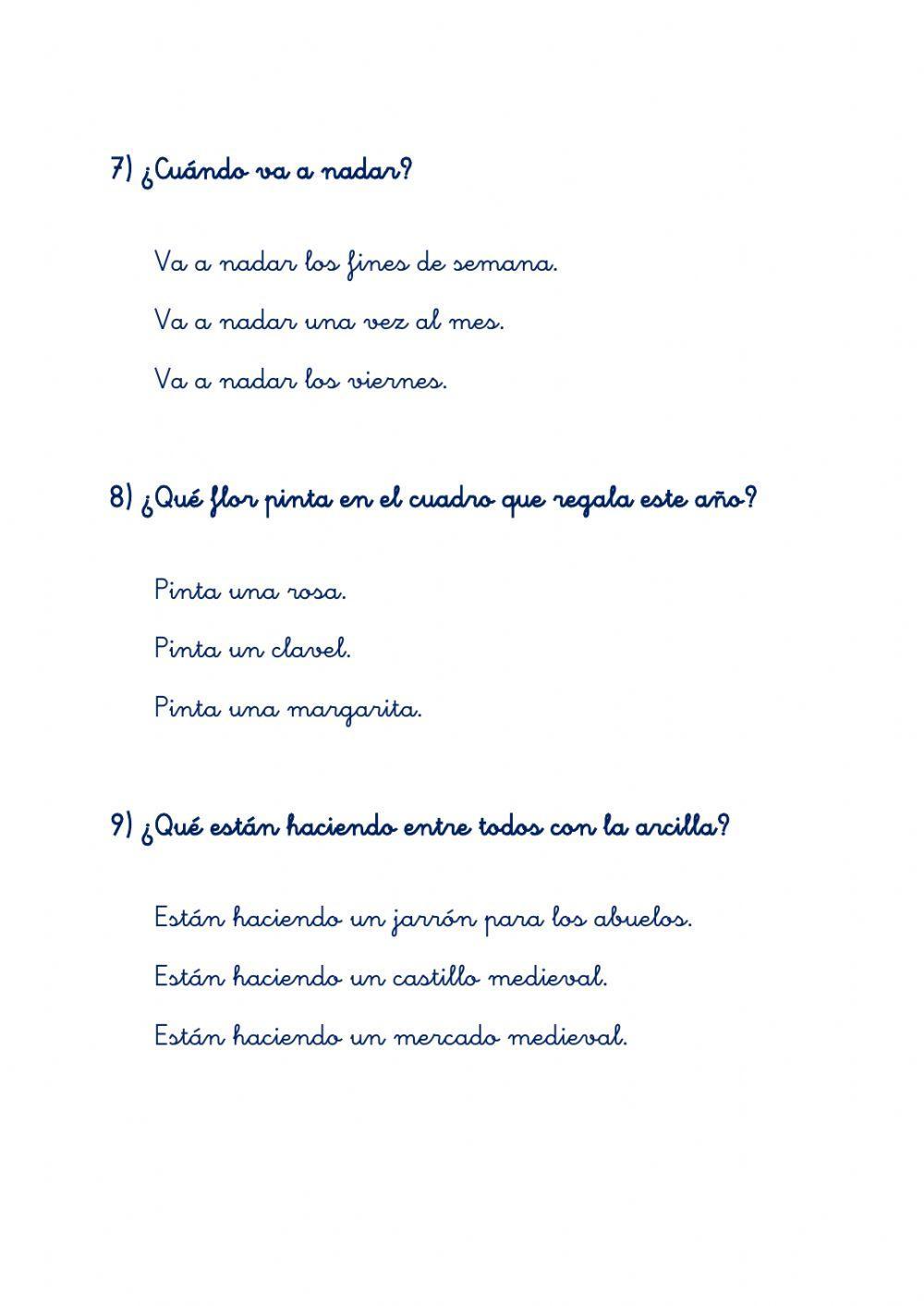 Comprensión lectora. MI MADRE