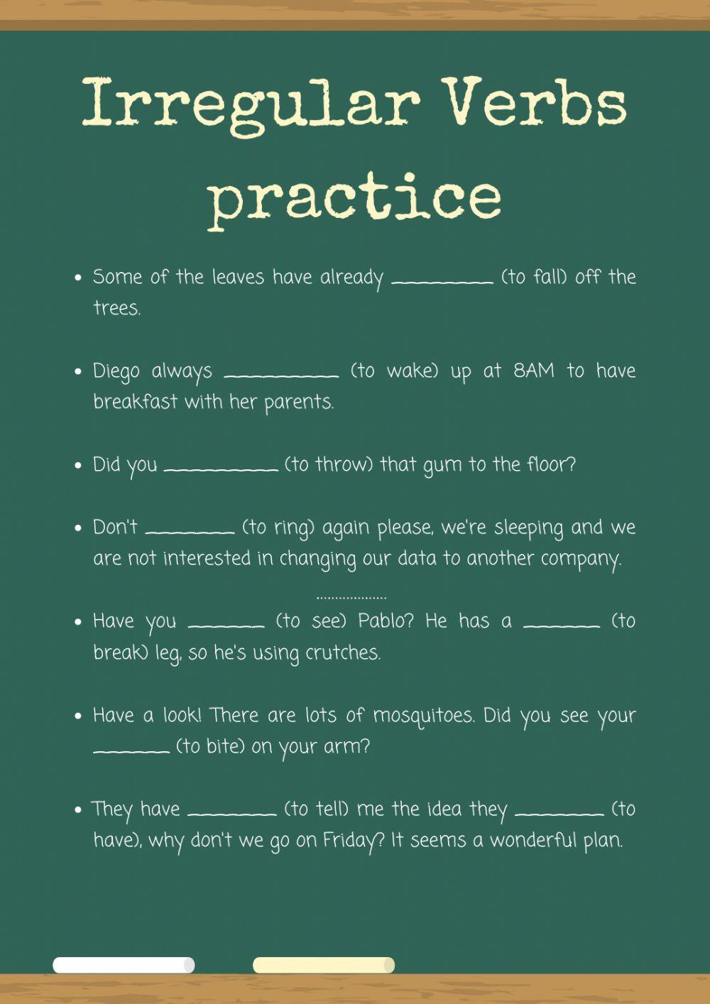 Irregular verbs tenses 1