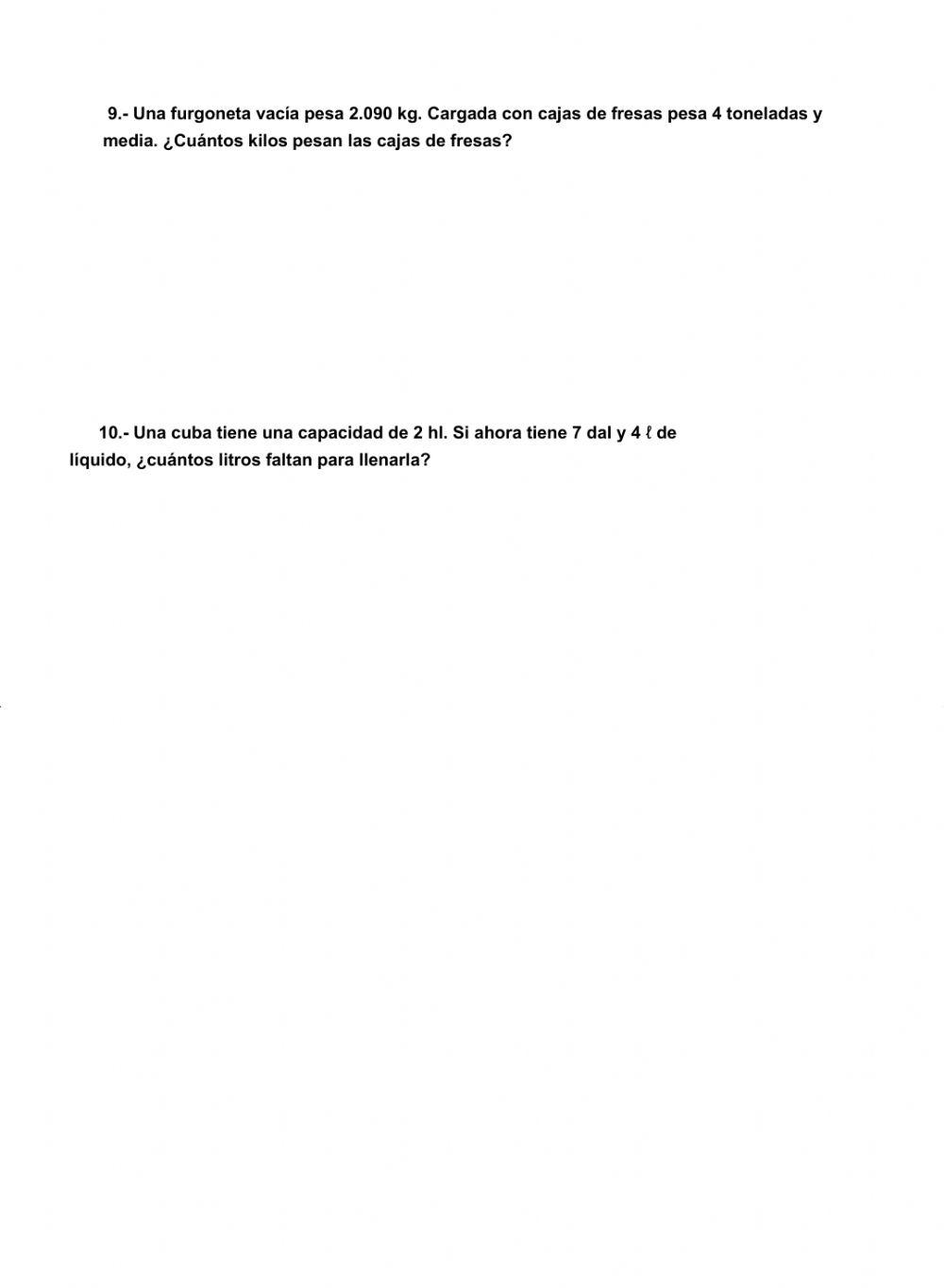 Ficha de evaluación de matemáticas T-11