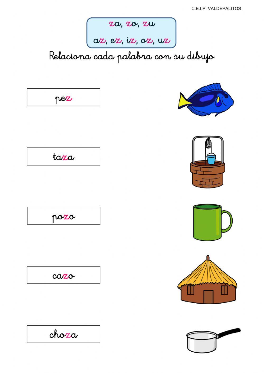 Palabras con za, zo, zu