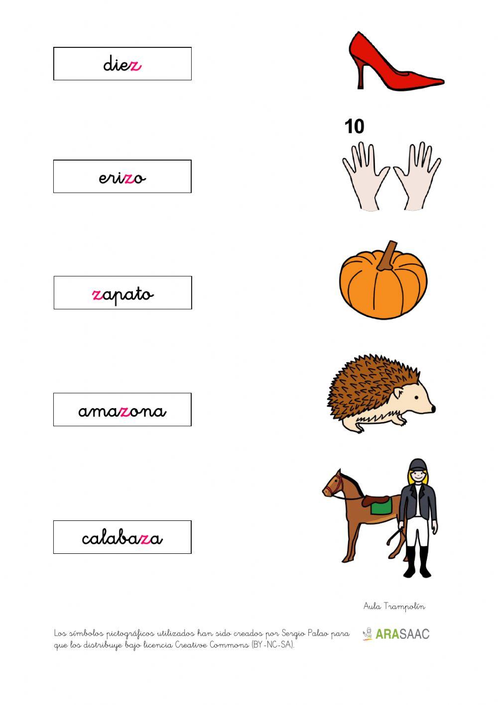 Palabras con za, zo, zu