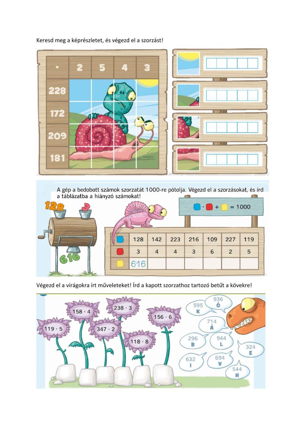 Szorzás, osztás 3.o