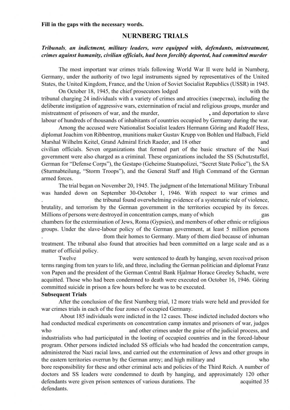 Nurnberg trials