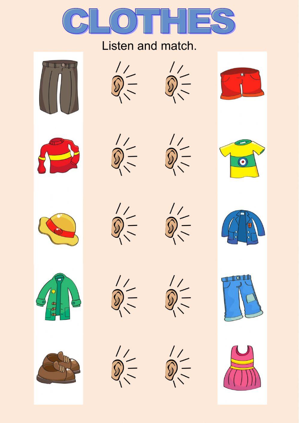 Clothes - Listen and match