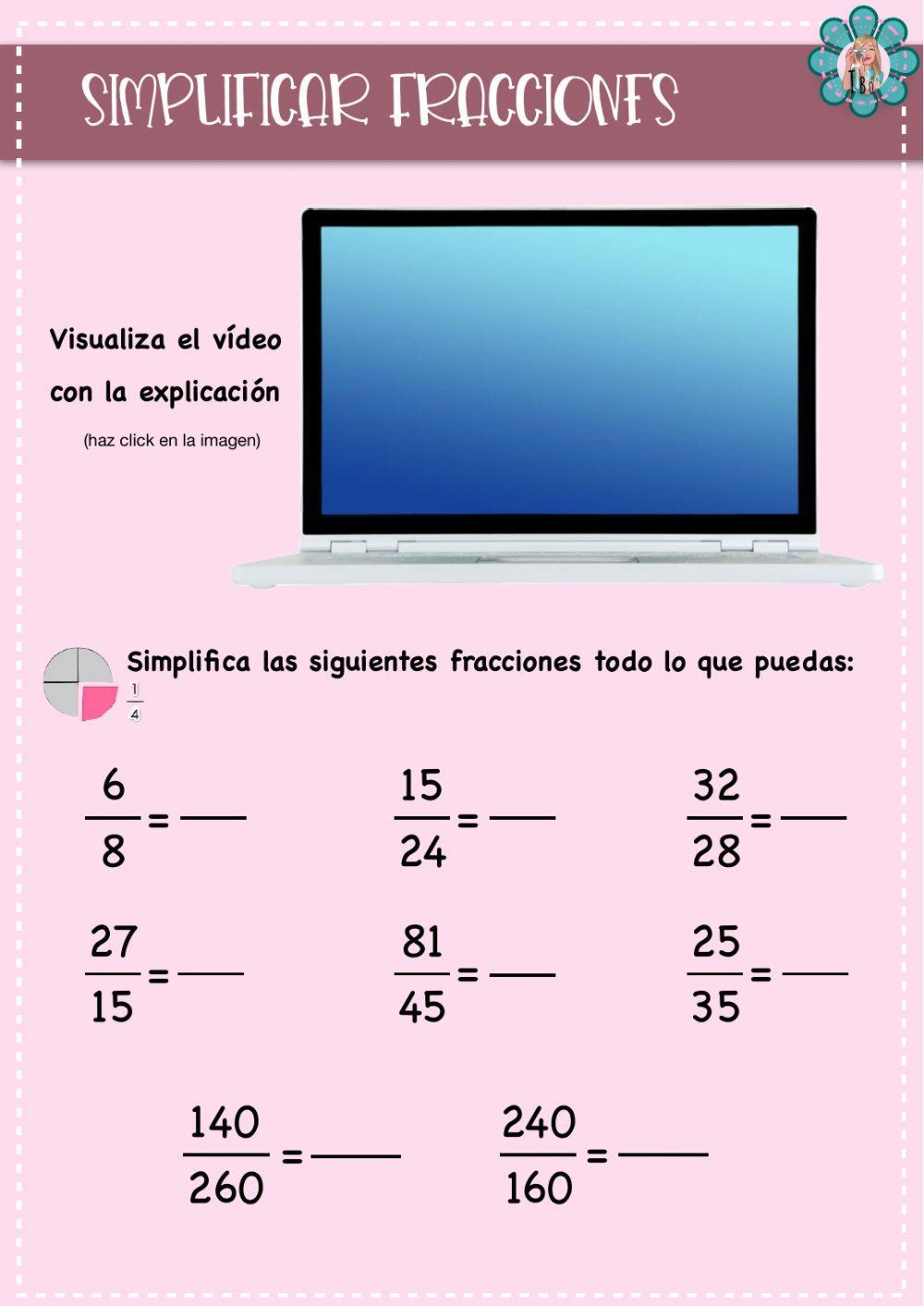 Simplificação de radicais interactive worksheet