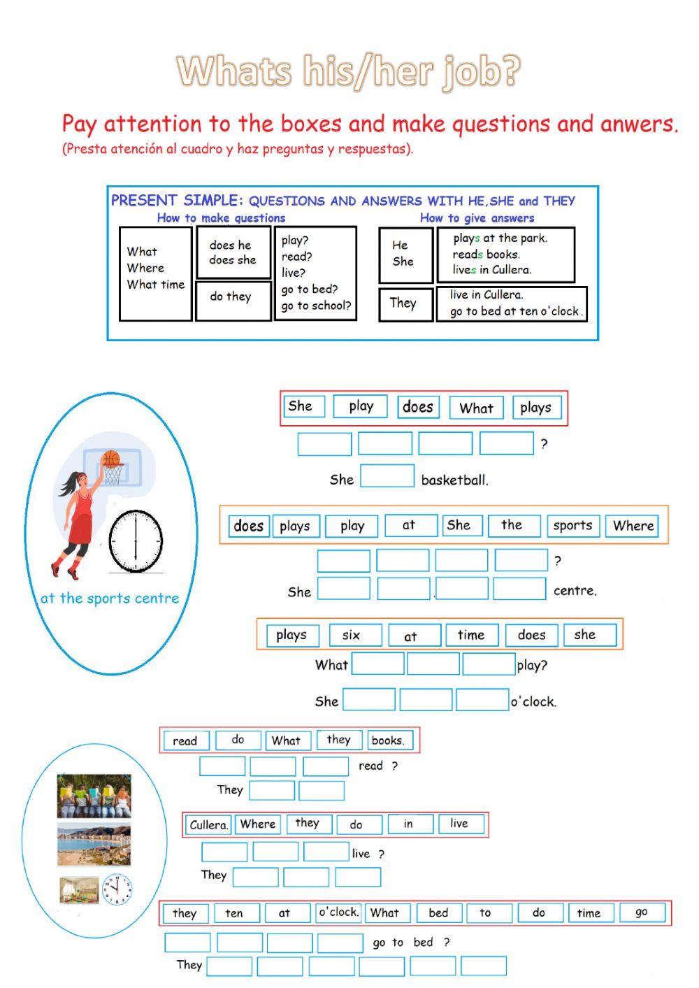 What's his-her job? Present simple questions