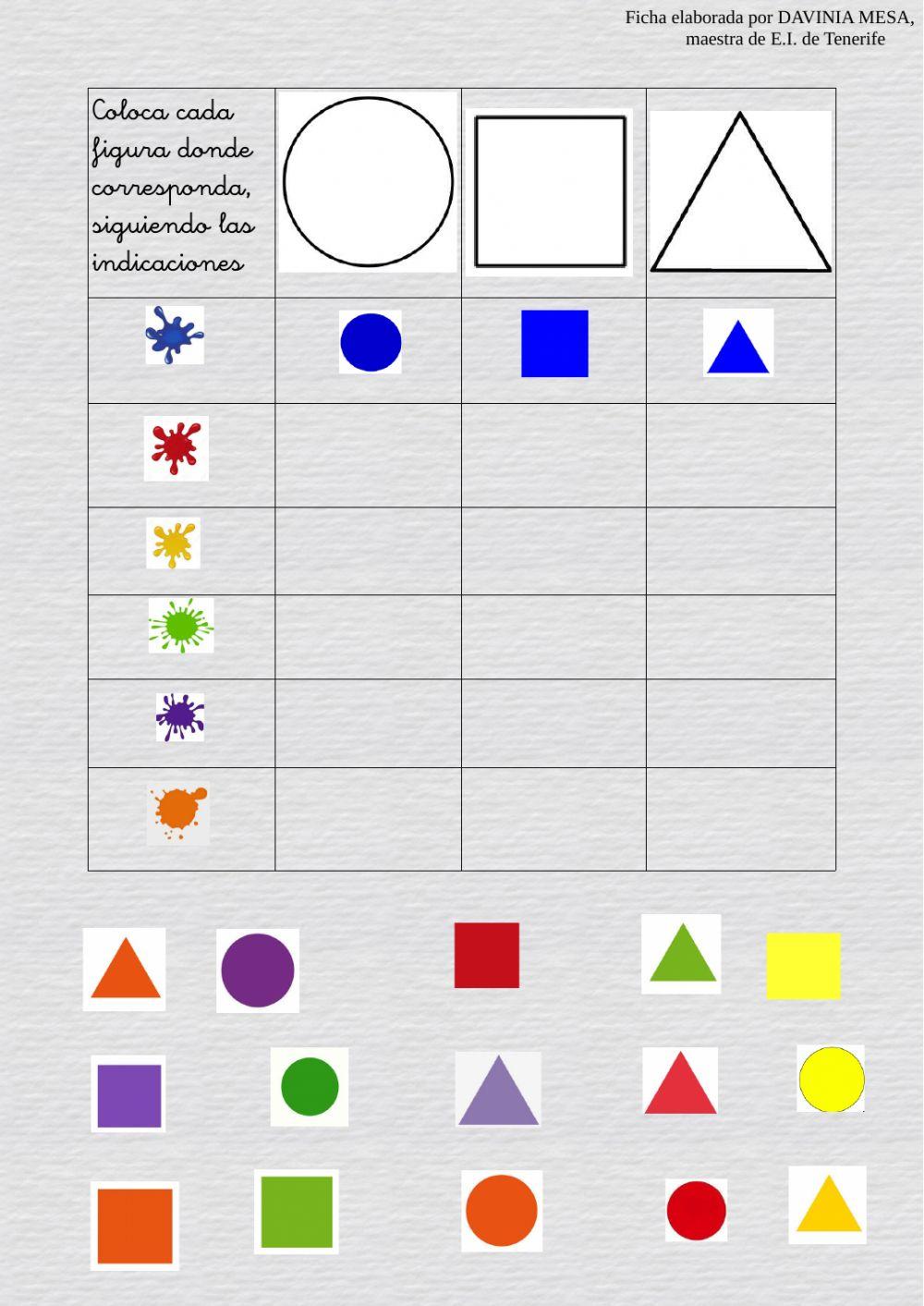 Cuadro doble entrada: formas y colores