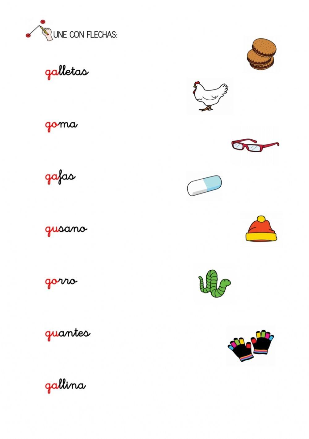 Lectura palabras ga go gu