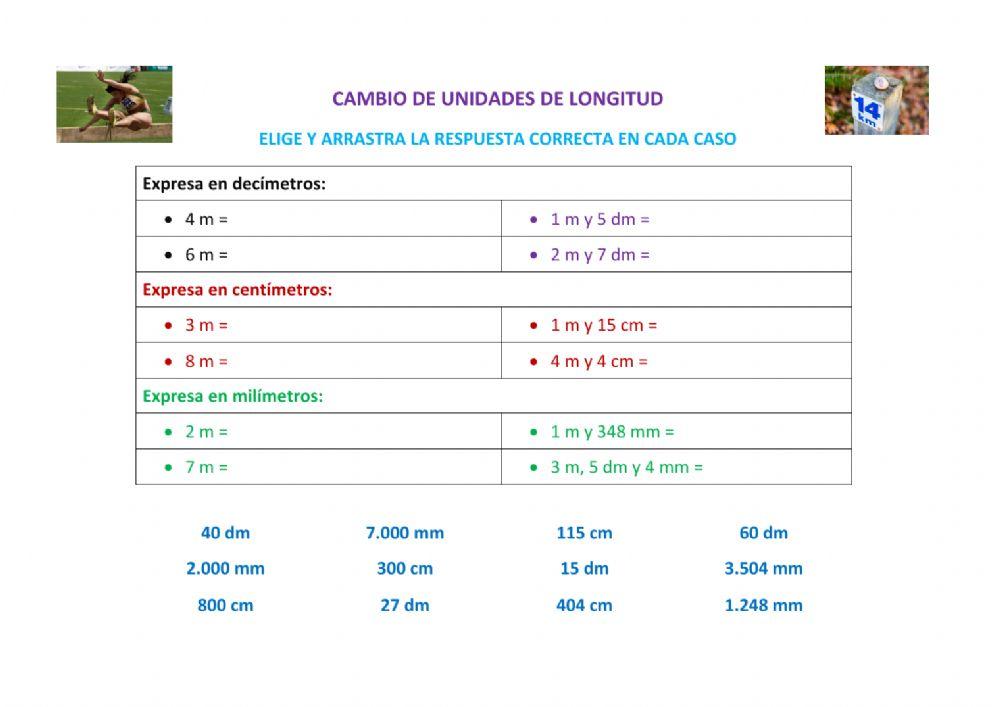 Cambio de unidades de LONGITUD