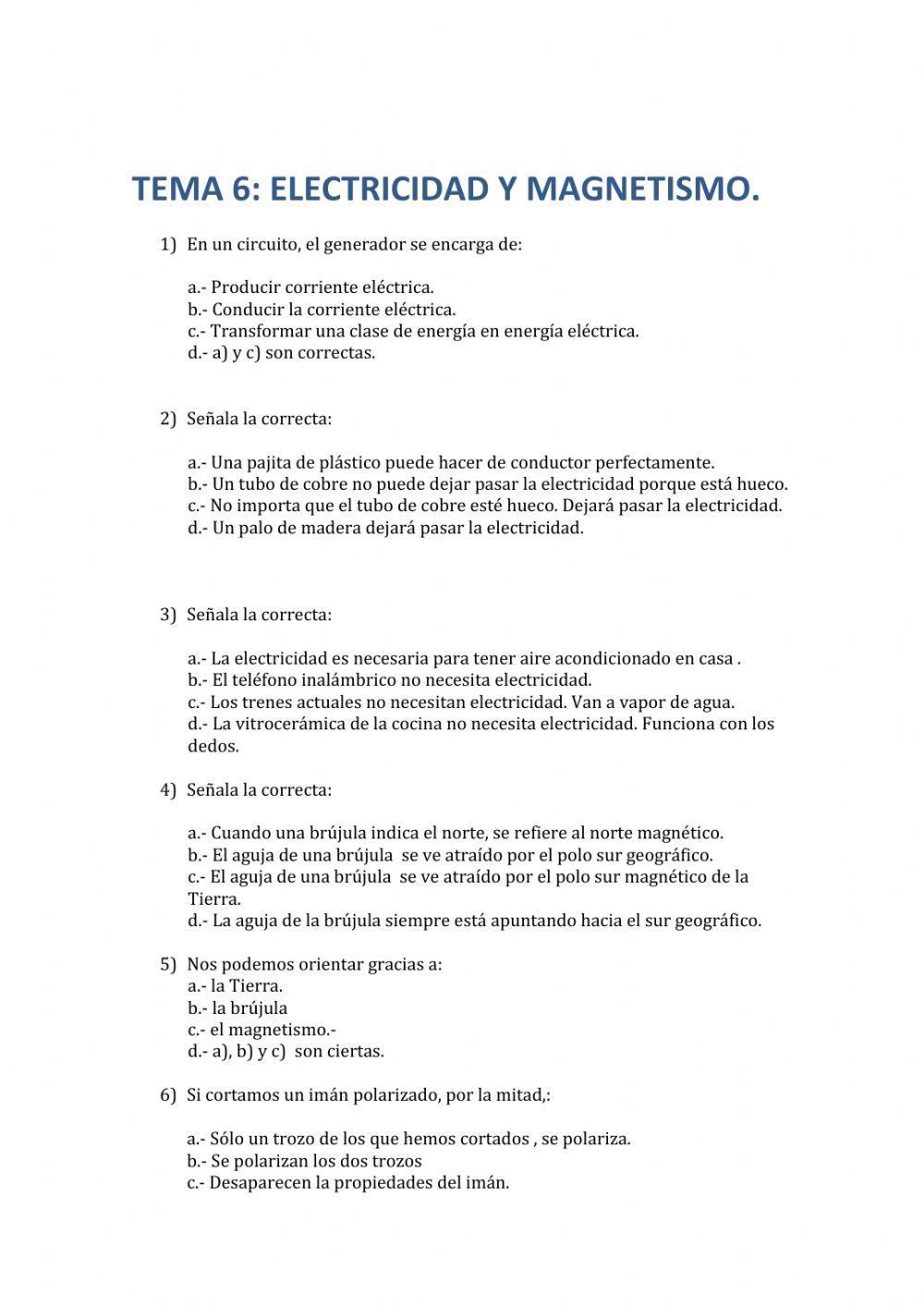 La electricidad y el magnetismo