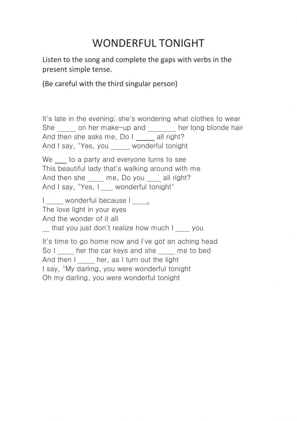 Songs in the English Classroom