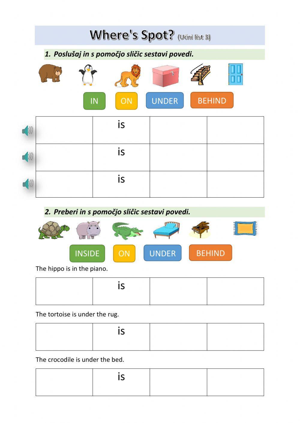 Where's Spot? Listen, read and write (WS2)