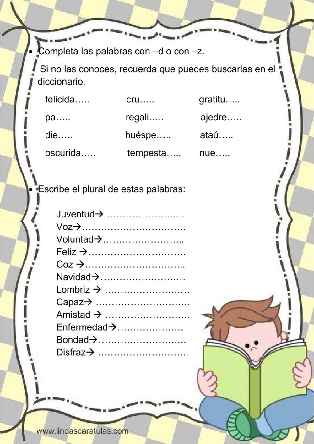 Ortografia palabras acabadas en -d y -z