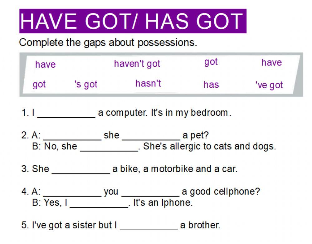 Have got - has got Revision 1