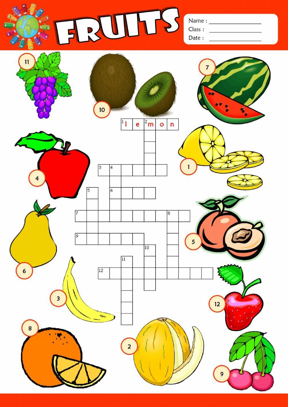 Fruit crossword puzzle