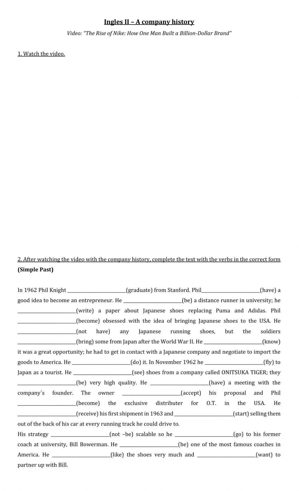 The rise of Nike - video activity