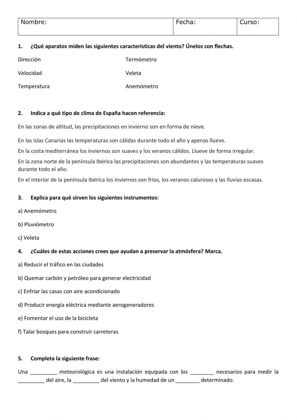 El tiempo y el clima