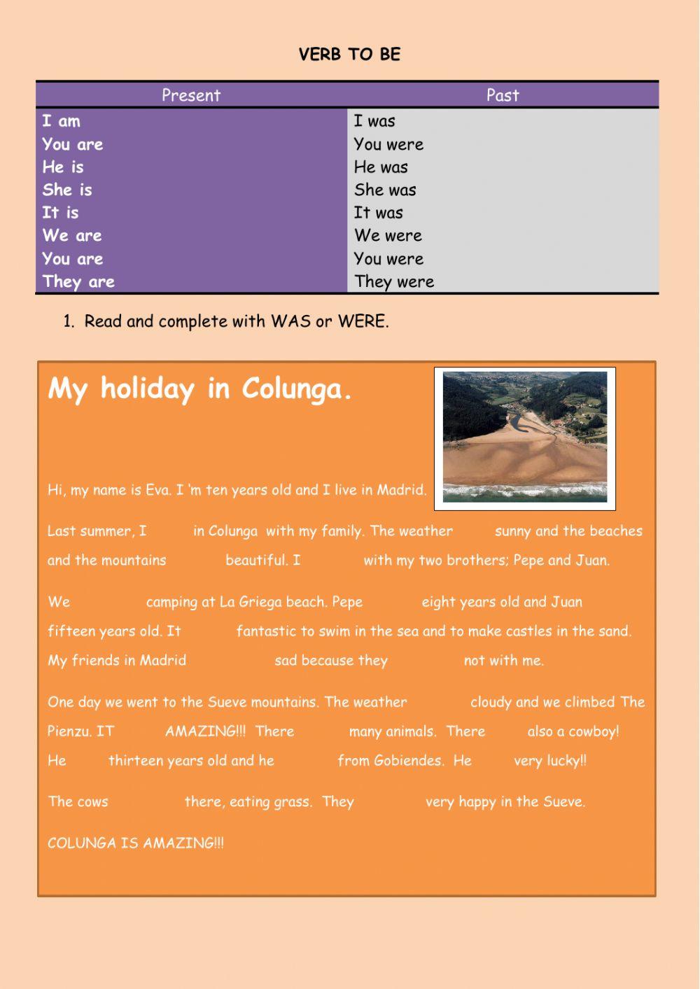 Verb to be, Past simple