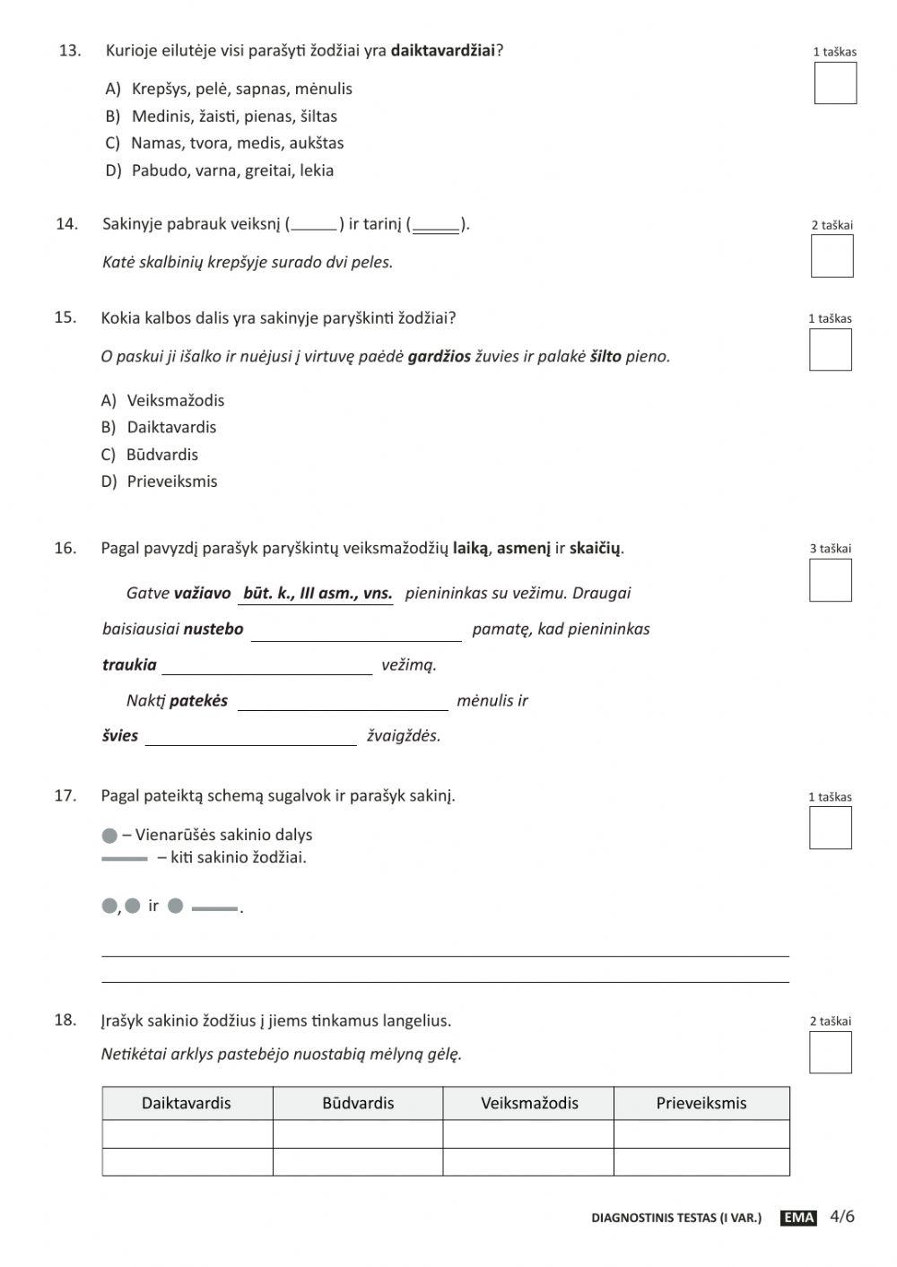 4 kl. Ema DIAGNOSTINIS TESTAS 01var.