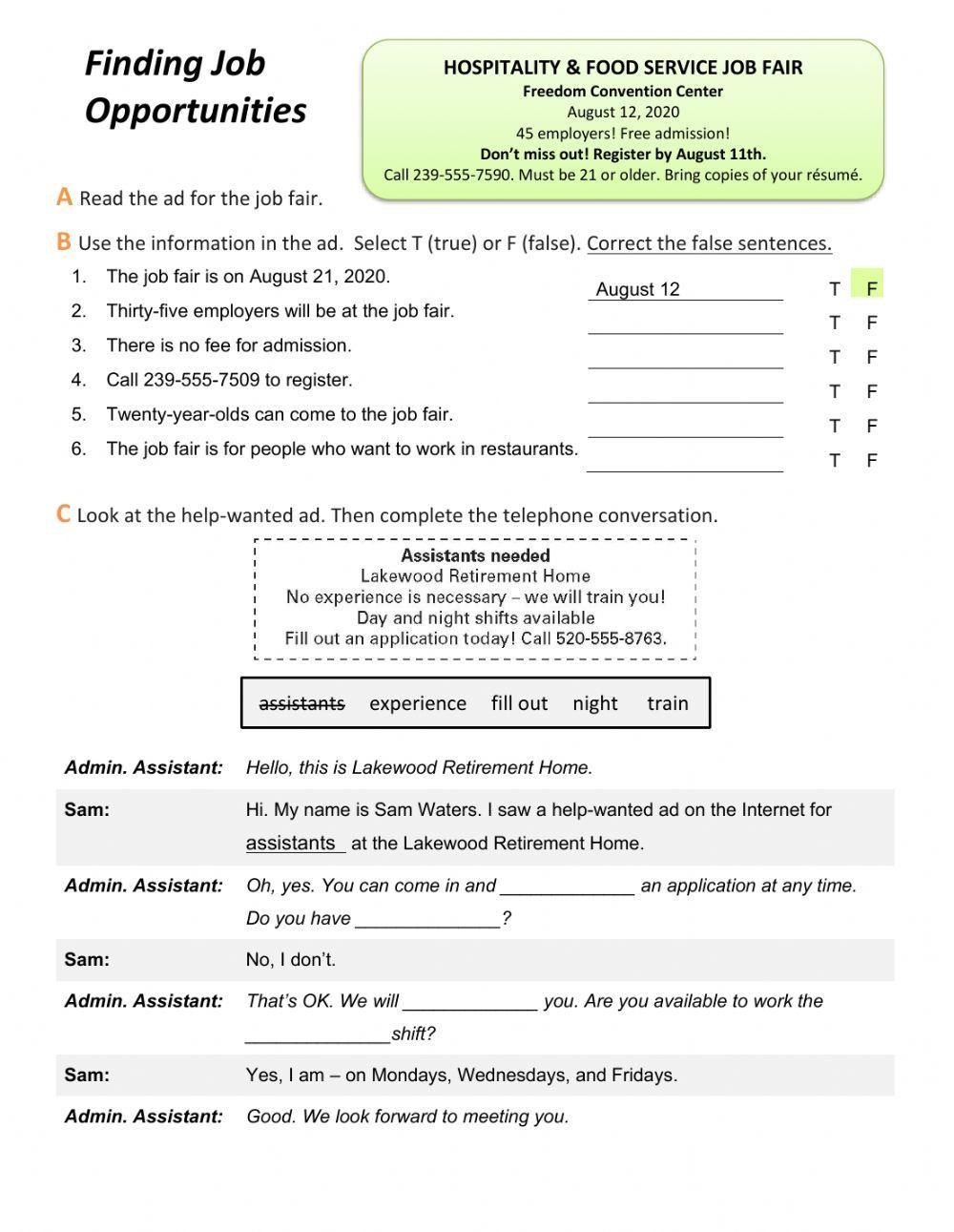 Finding Job Opportunities