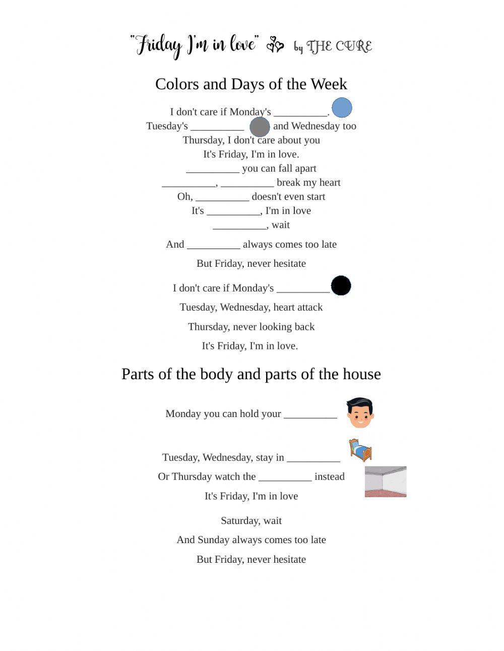 Friday I'm in love by The Cure