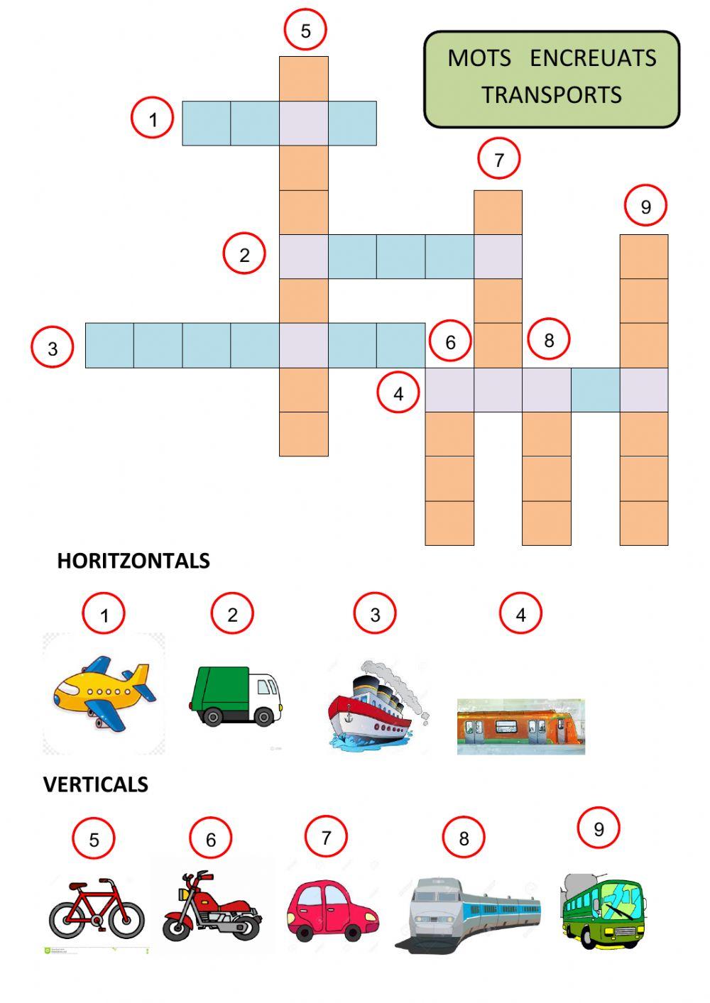 Mots encreuats. Transports