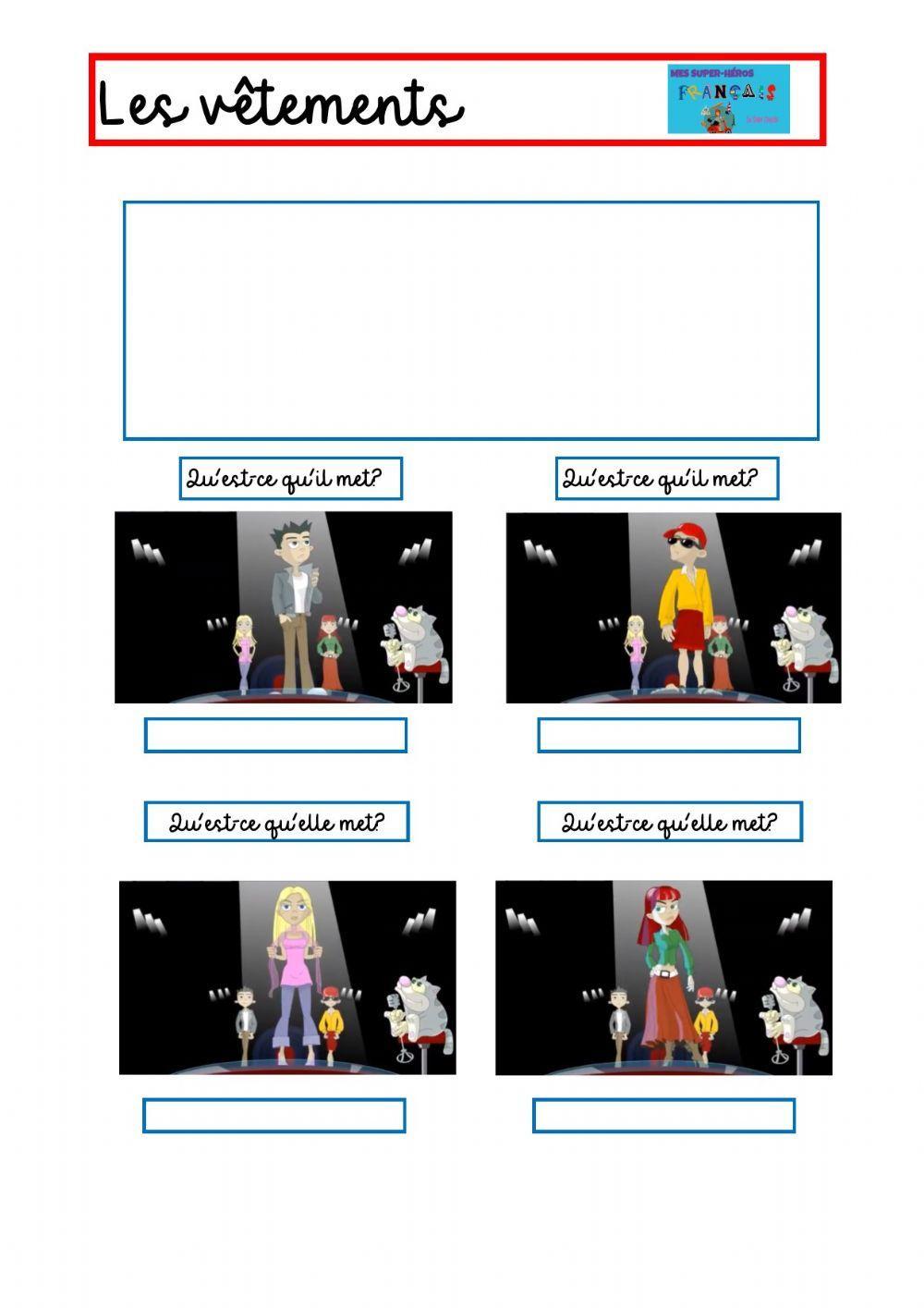 Les vêtements et les couleurs