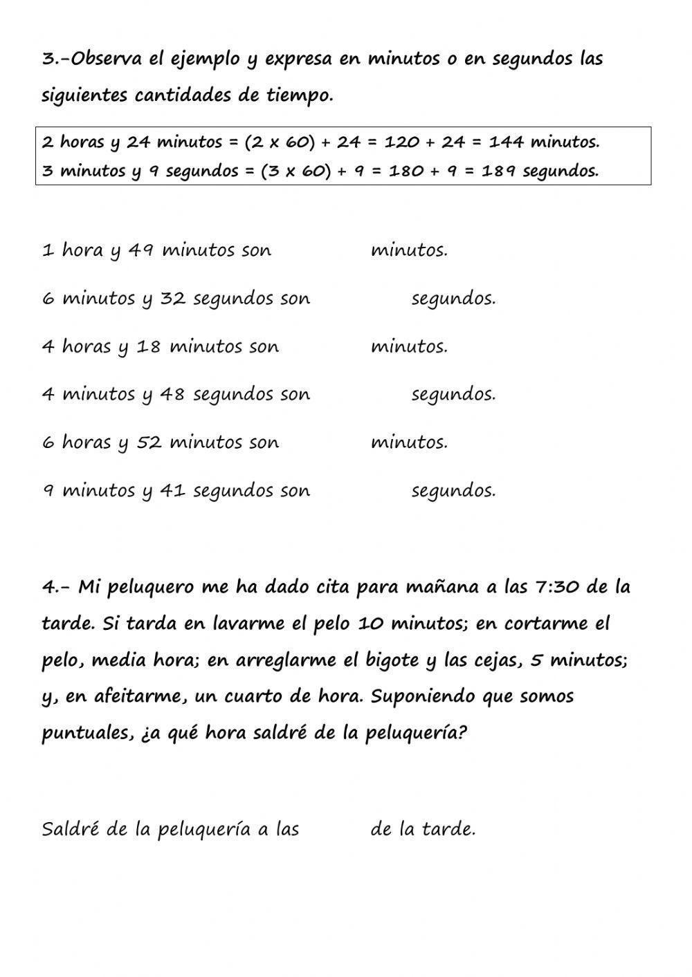 La medida del tiempo. El reloj.