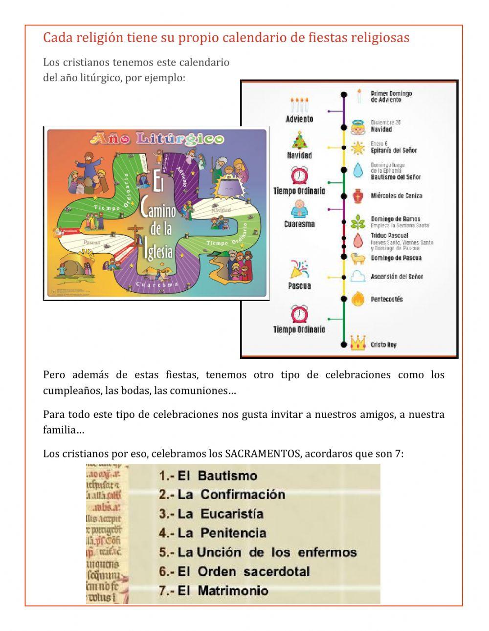 Las celebraciones religiosas 1