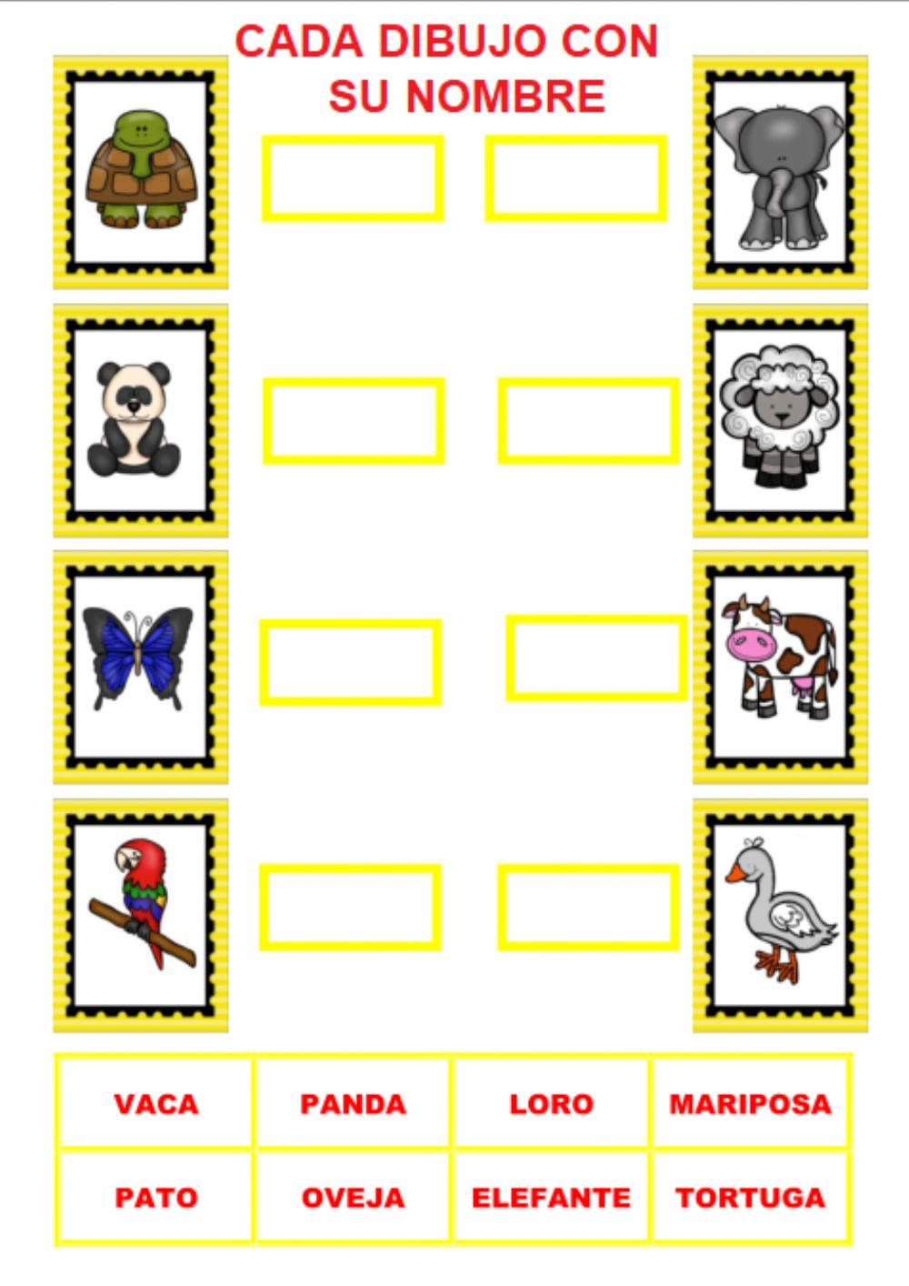 Cada animal con su nombre