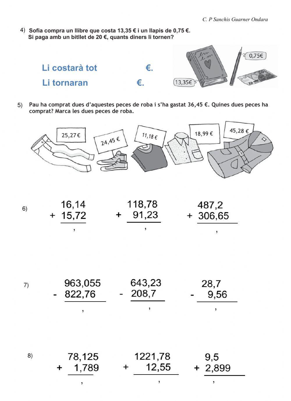 Mates 6é - Decimals