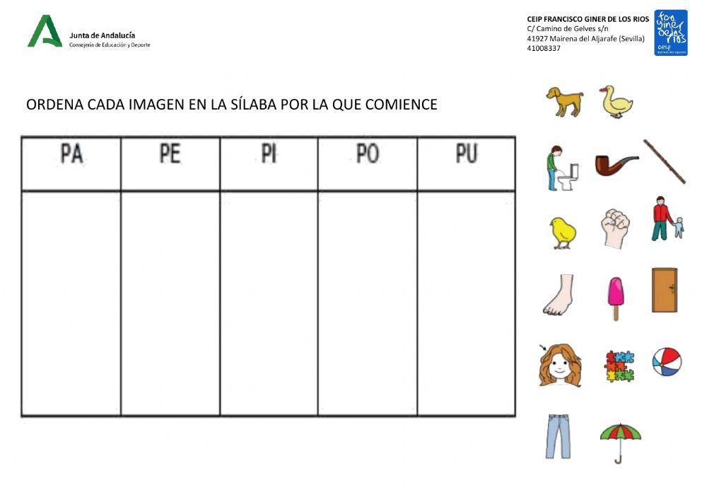 Lenguaje Oral Letra P