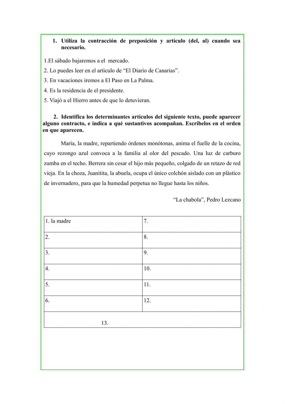 El adjetivo determinativo