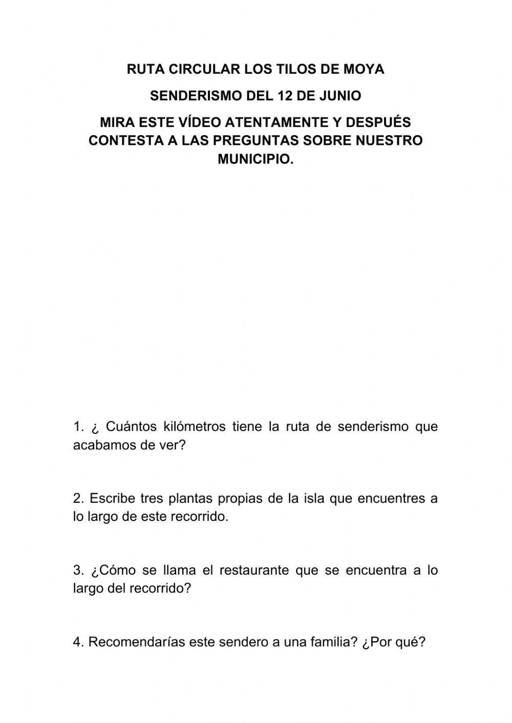 SENDERISMO EN LOS TILOS DE MOYA