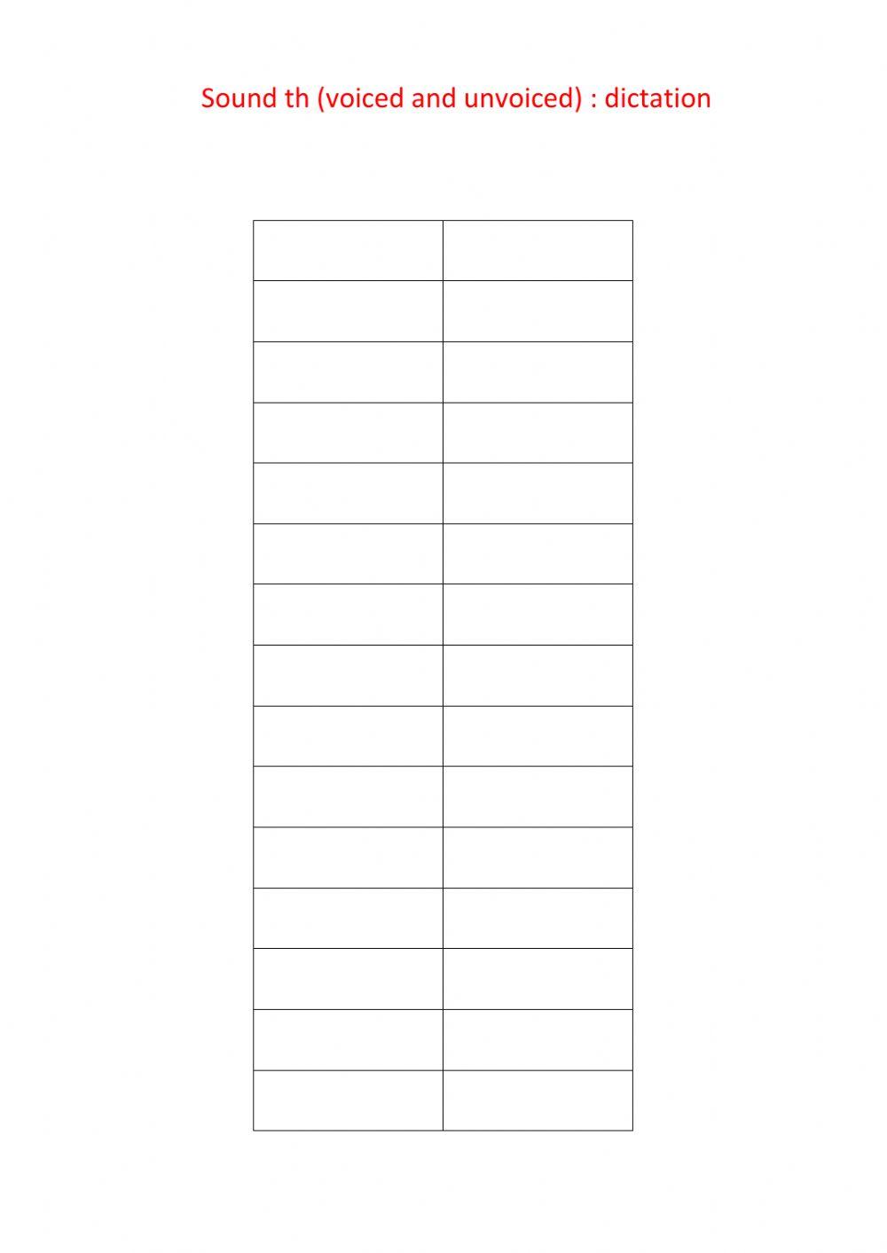 Sound th dictation