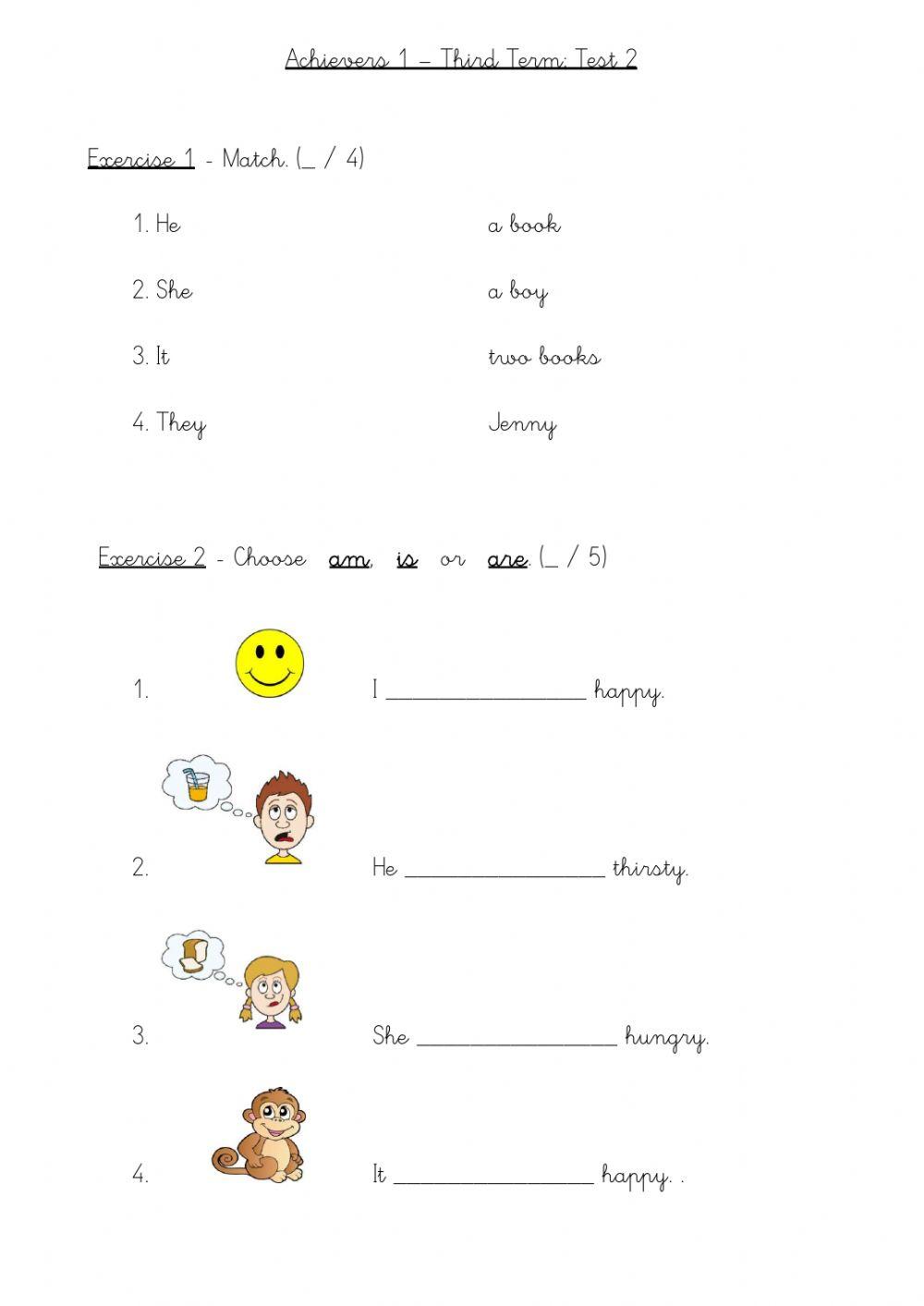 Achievers 1 - Third Term - Test 2