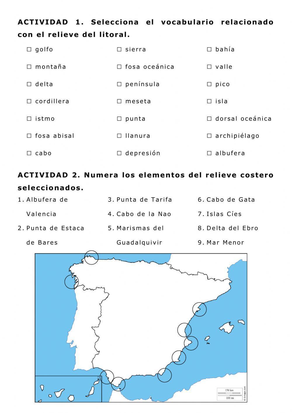 Relieve litoral español