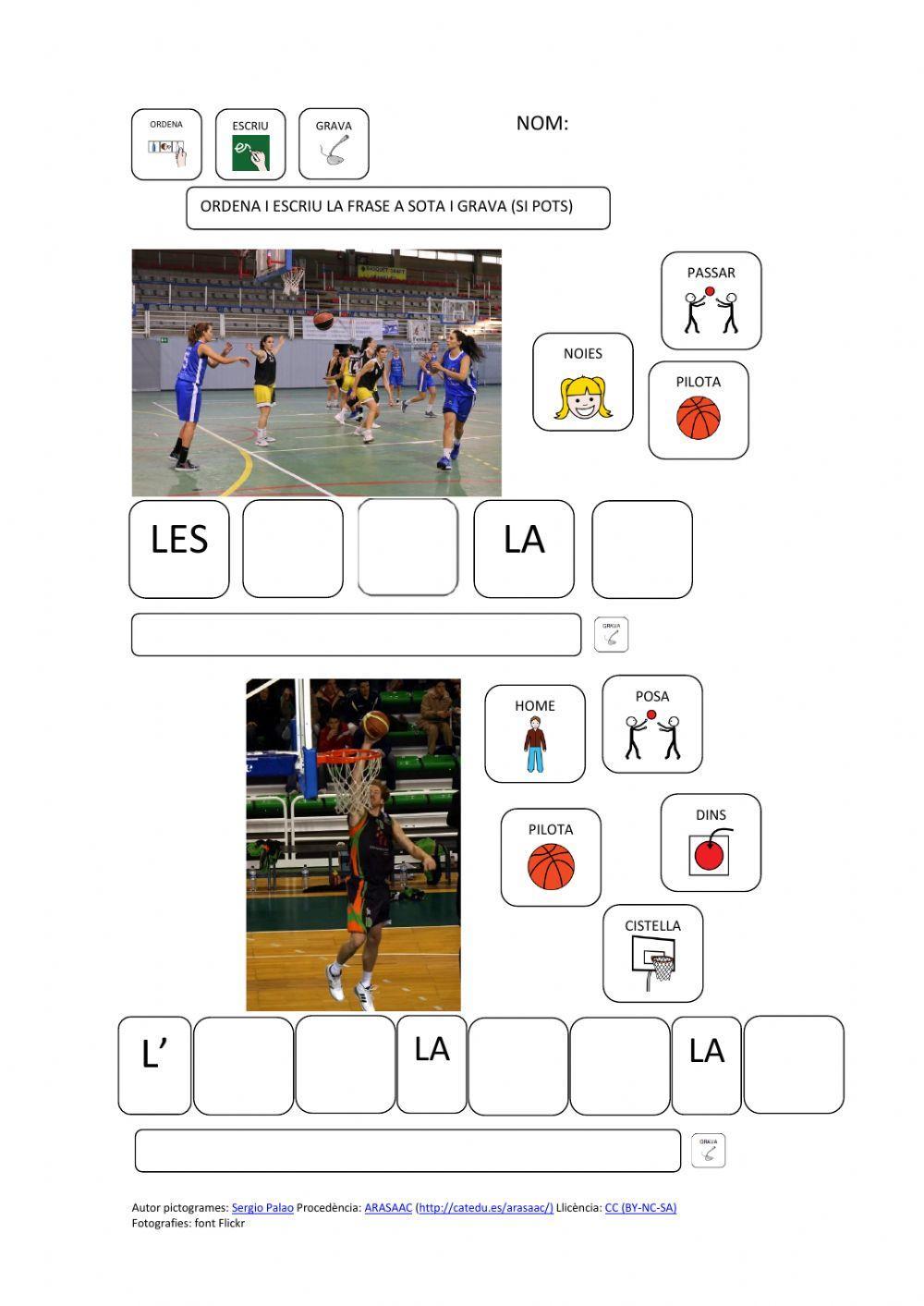 Construir frases dels esports 2